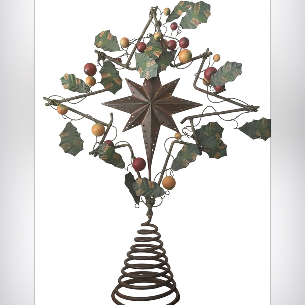 Home Interiors Metal Christmas Star Seasonal Decor Rustic Star 14.5x11” - Picture 2 of 3